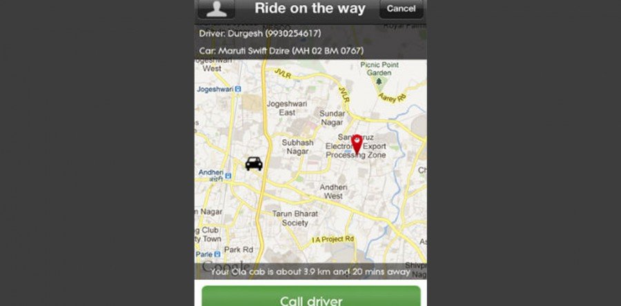Olacabs iPhone App for Hiring Taxi Services in India Launched