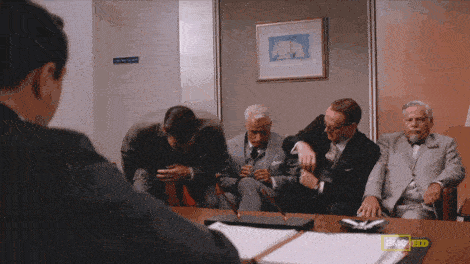 Cramped Up Partners Meeting in Mad Men