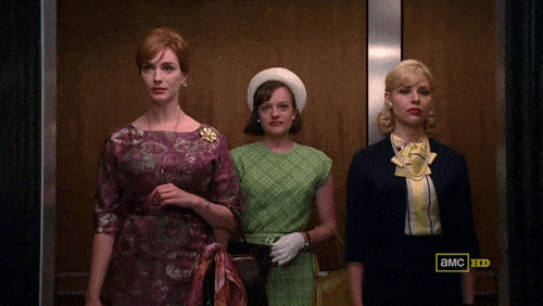 Joan, Peggy and Dr. Miller in the lift